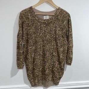 Wilfred leopard sweater Balzac xs soft‎ silk cashmere blend lightweight aritzia